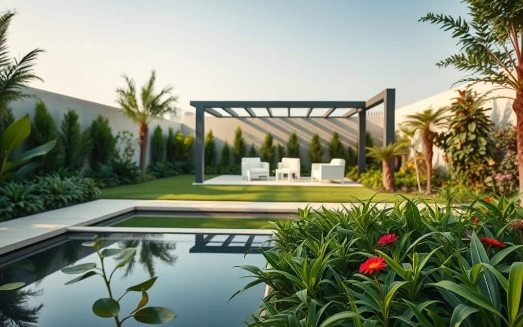 تصميم حديقة مودرن في جدة بخطوات عملية     تنسيق حدائق بجدة شركة بستان جدة