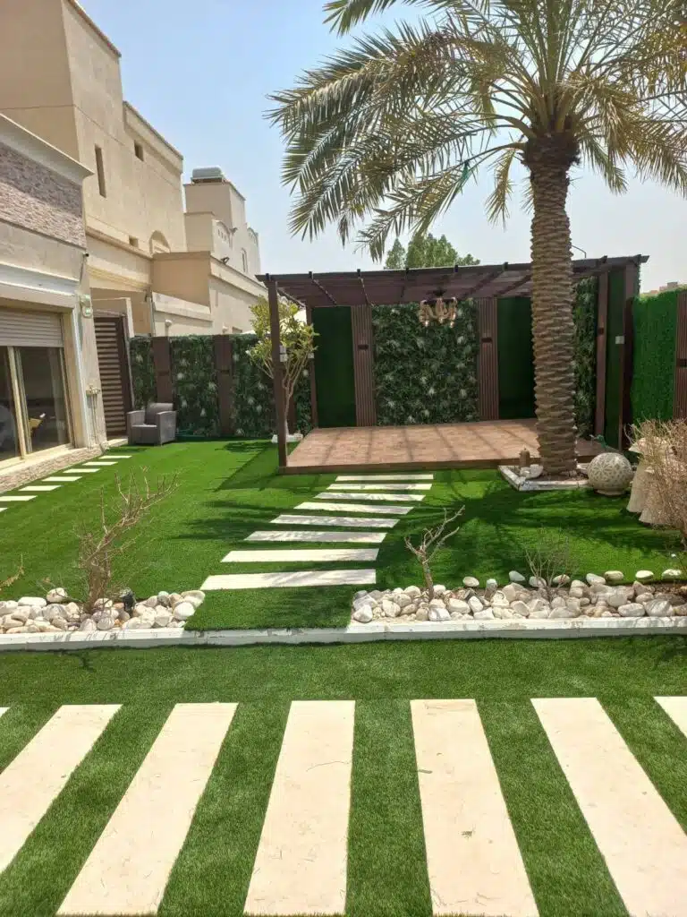 تصميم حدائق بجدة — توزيع مناطق الاستعمال في حديقة منزلية